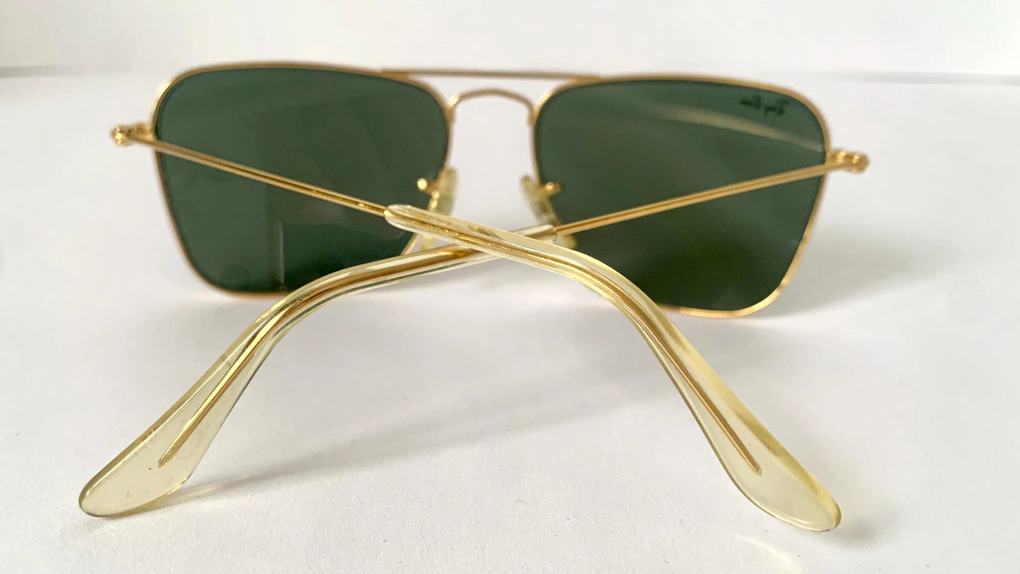 Ray Ban B&L USA vintage sunglasses - Caravan 52 Gold 80s frames
