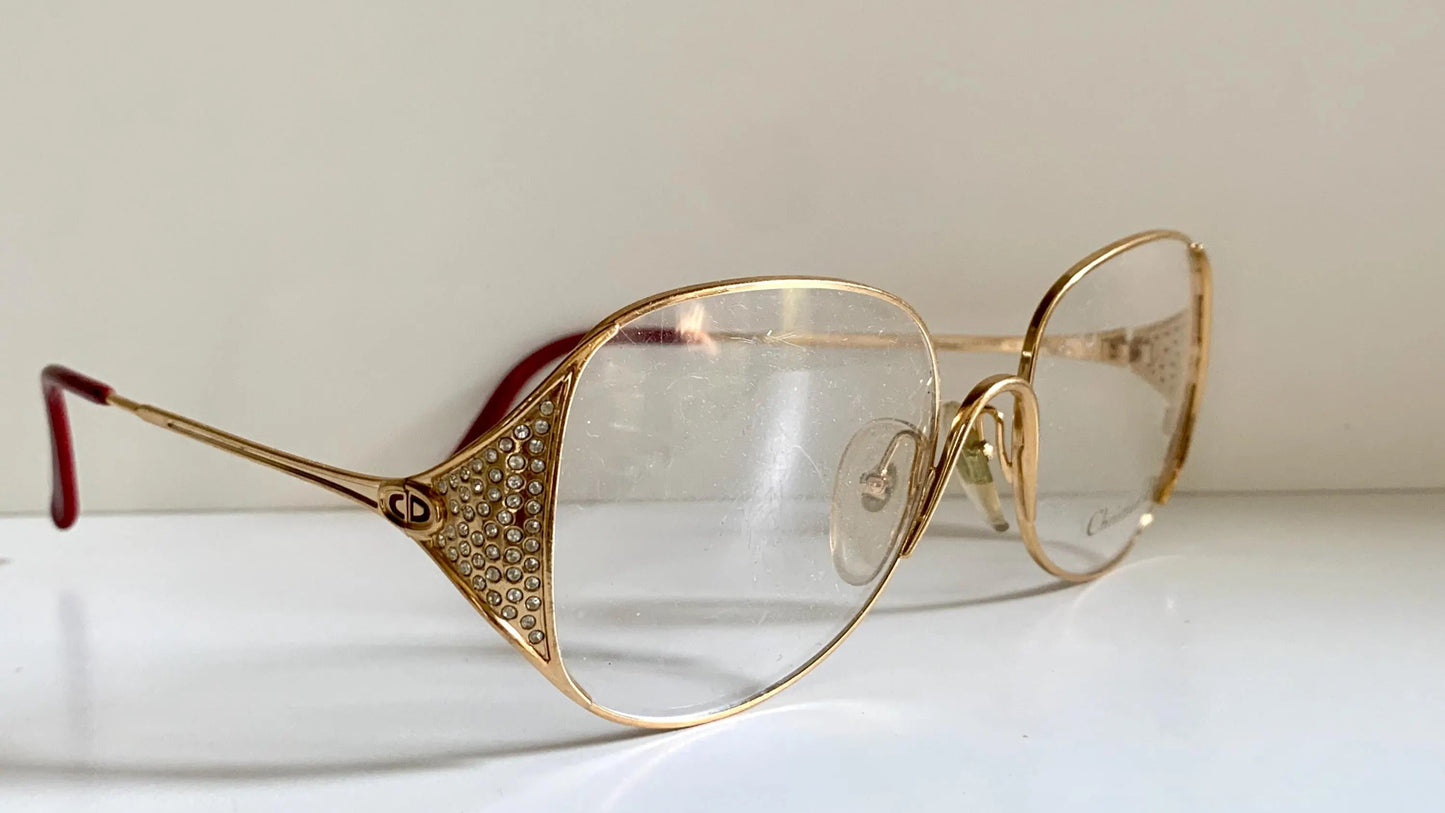 Christian Dior Vintage glasses - 2362 strass golden metal frames