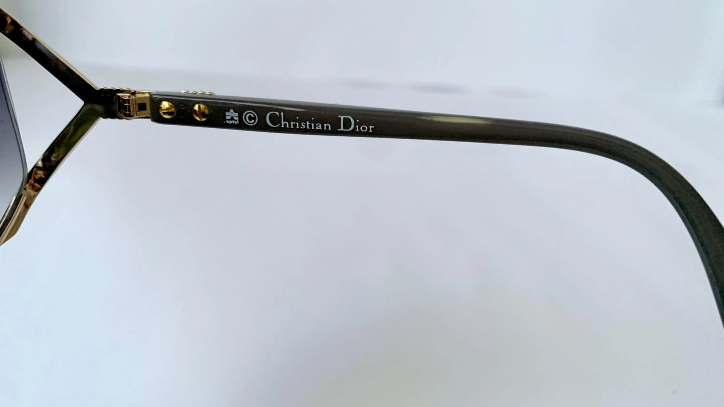 Christian Dior leather XXL vintage sunglasses - 2250 leather frames