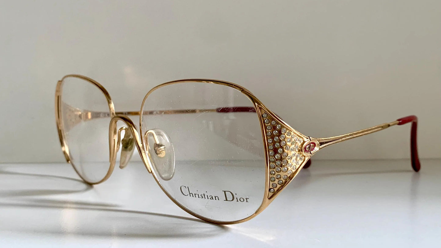 Christian Dior Vintage glasses - 2362 strass golden metal frames