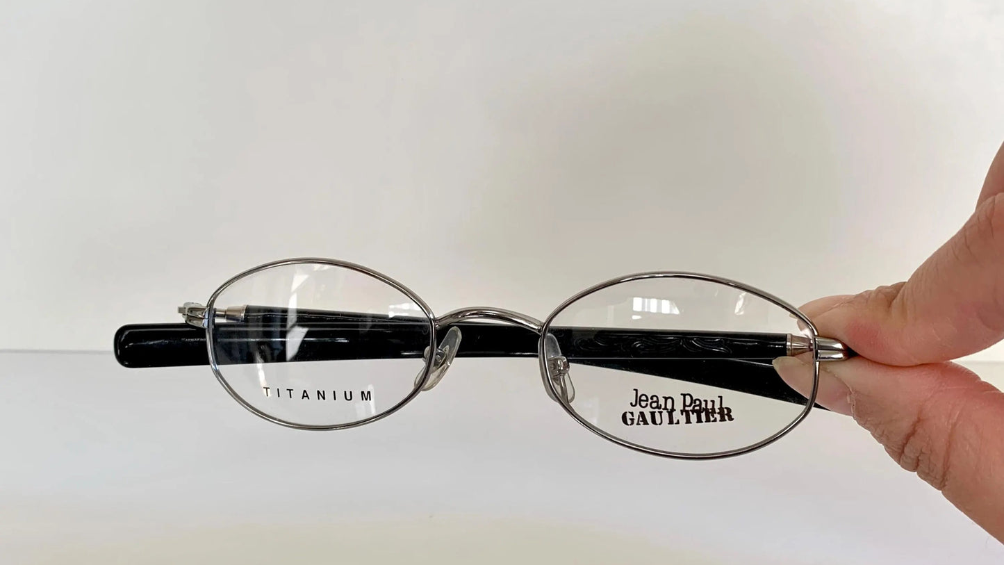Jean Paul Gaultier 90s vintage glasses - Titanium frame / reversible blue and black temples