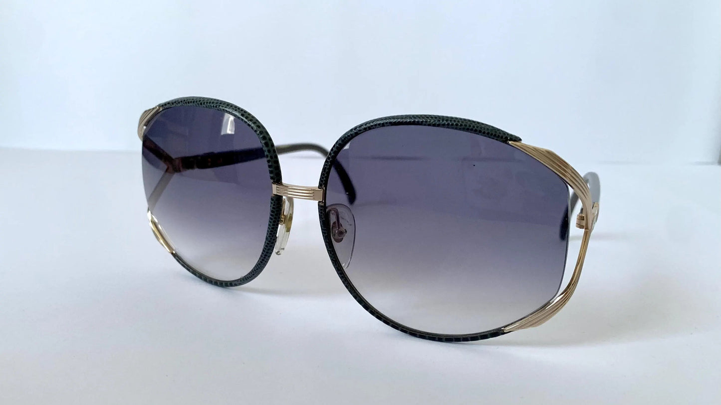 Christian Dior leather XXL vintage sunglasses - 2250 leather frames