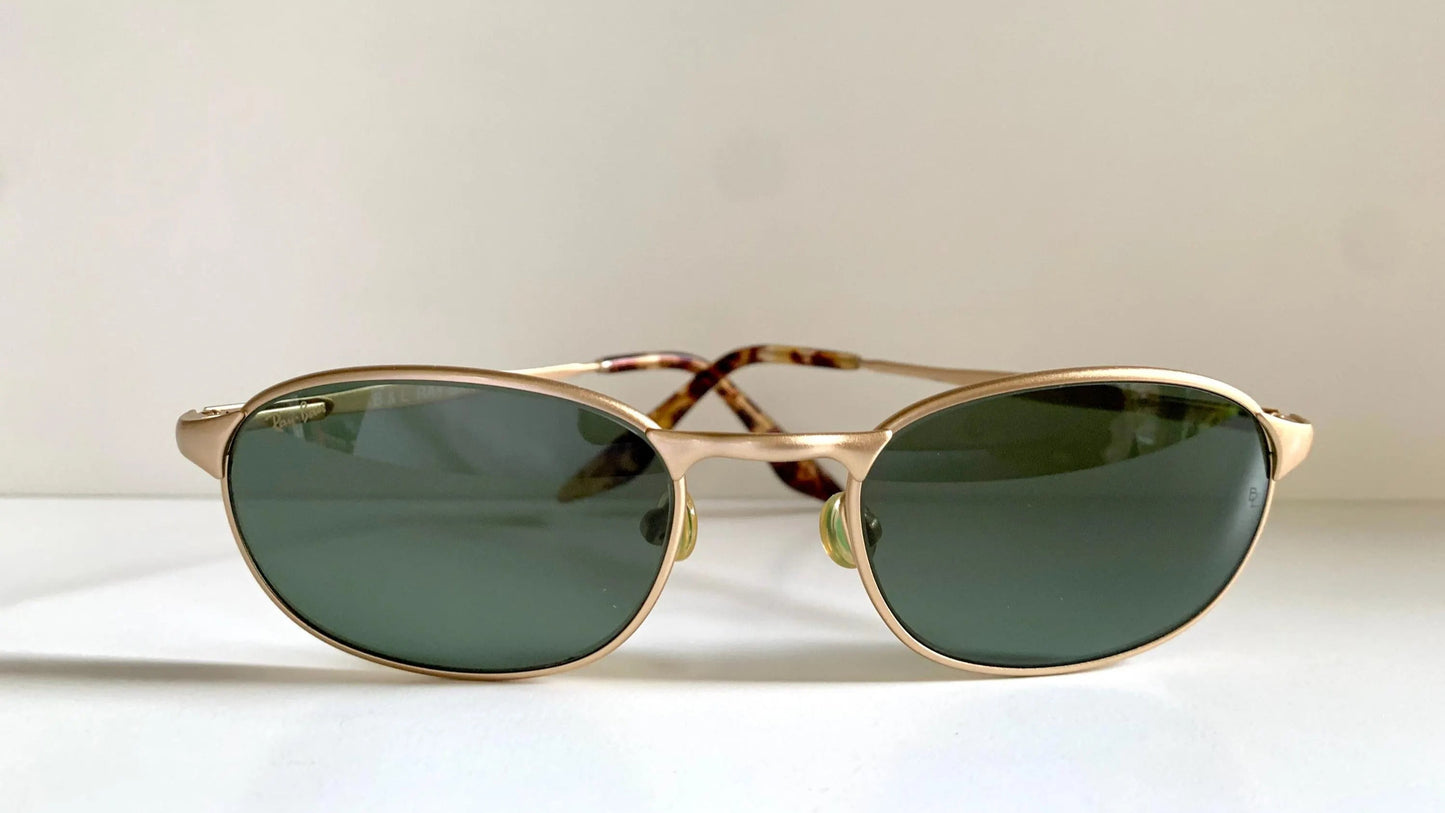 Ray Ban B&L USA vintage sunglasses - W2842 Highstreet Metal Square brushed gold oval frames