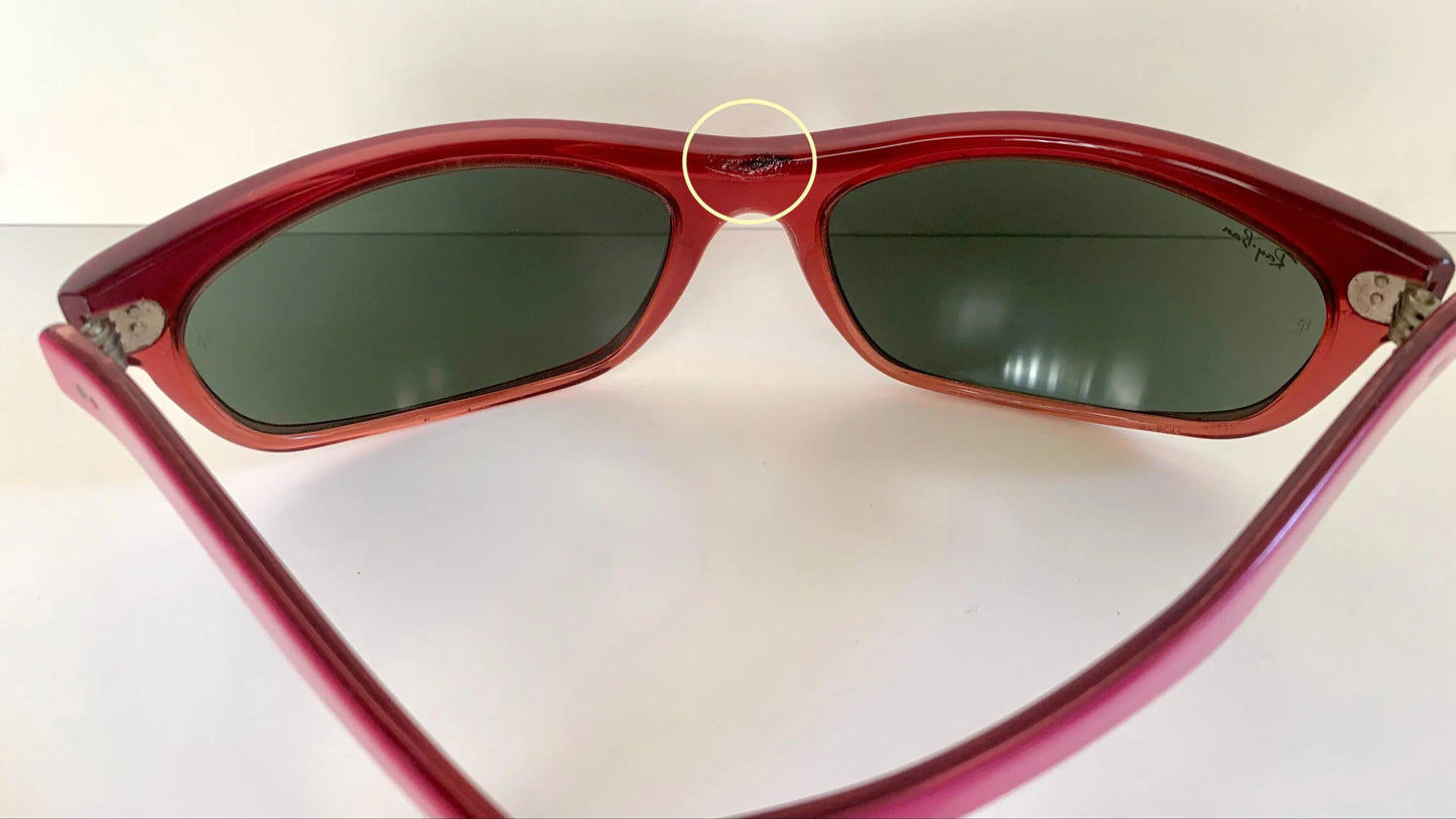 Ray Ban B&L USA vintage sunglasses - Balorama pink and red 80s frames