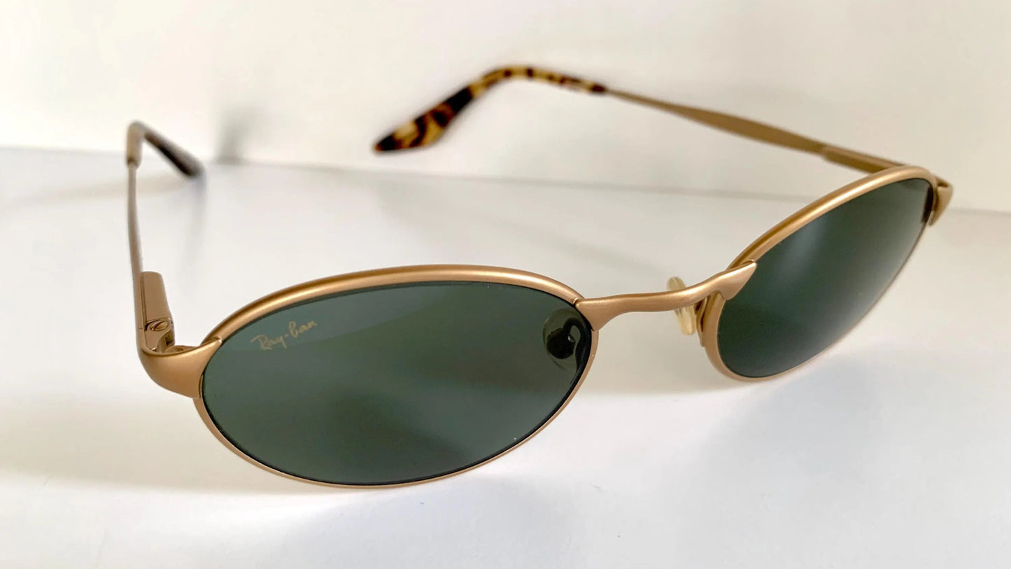 Ray Ban B&L USA vintage sunglasses - W2981 Highstreet brushed gold oval frames