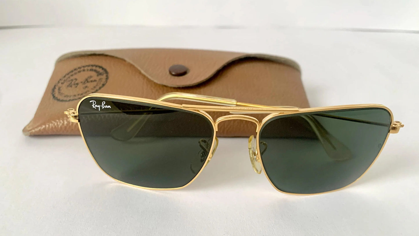 Ray Ban B&L USA vintage sunglasses - Caravan 52 Gold 80s frames