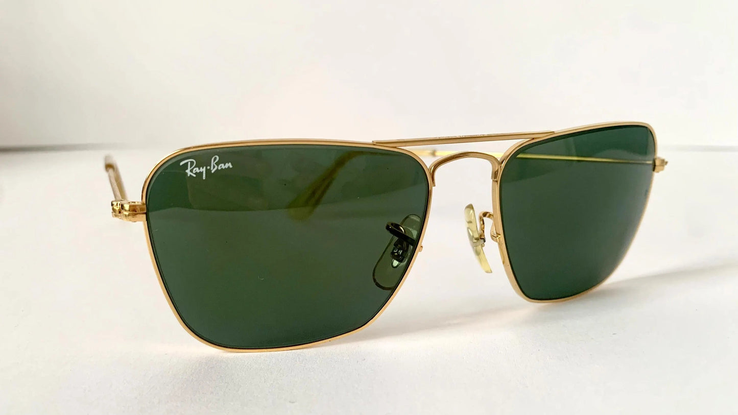 Ray Ban B&L USA vintage sunglasses - Caravan 52 Gold 80s frames