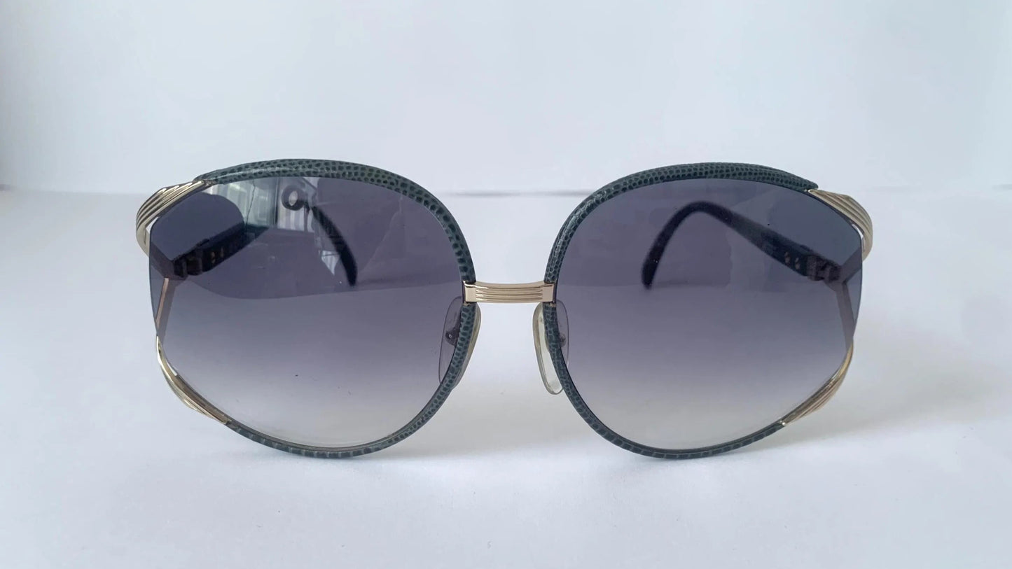 Christian Dior leather XXL vintage sunglasses - 2250 leather frames