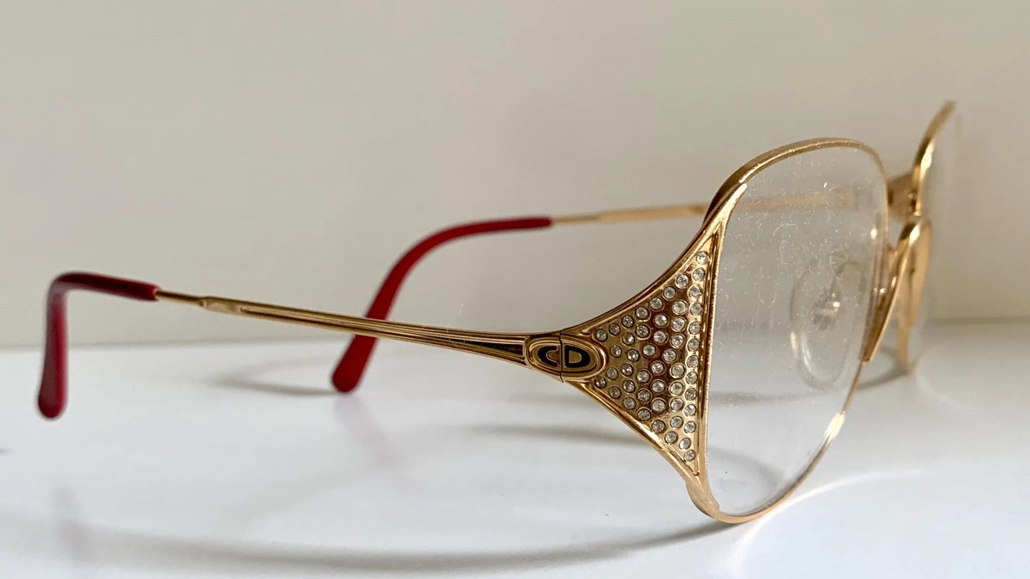 Christian Dior Vintage glasses - 2362 strass golden metal frames