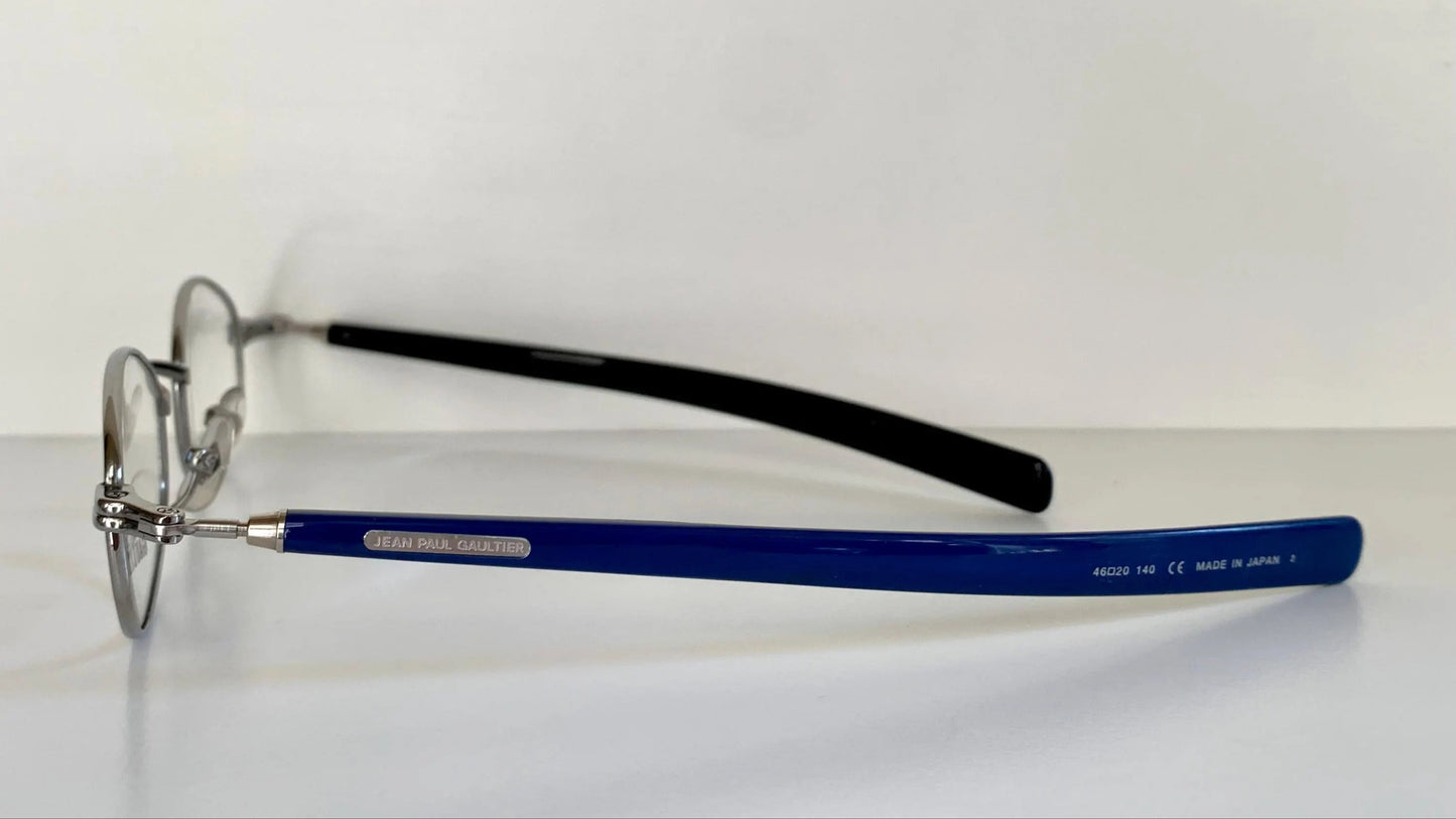 Jean Paul Gaultier 90s vintage glasses - Titanium frame / reversible blue and black temples