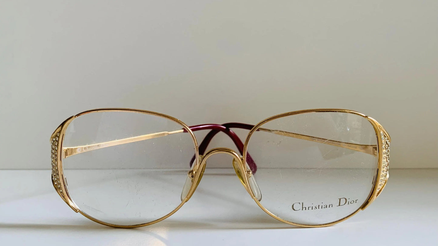 Christian Dior Vintage glasses - 2362 strass golden metal frames