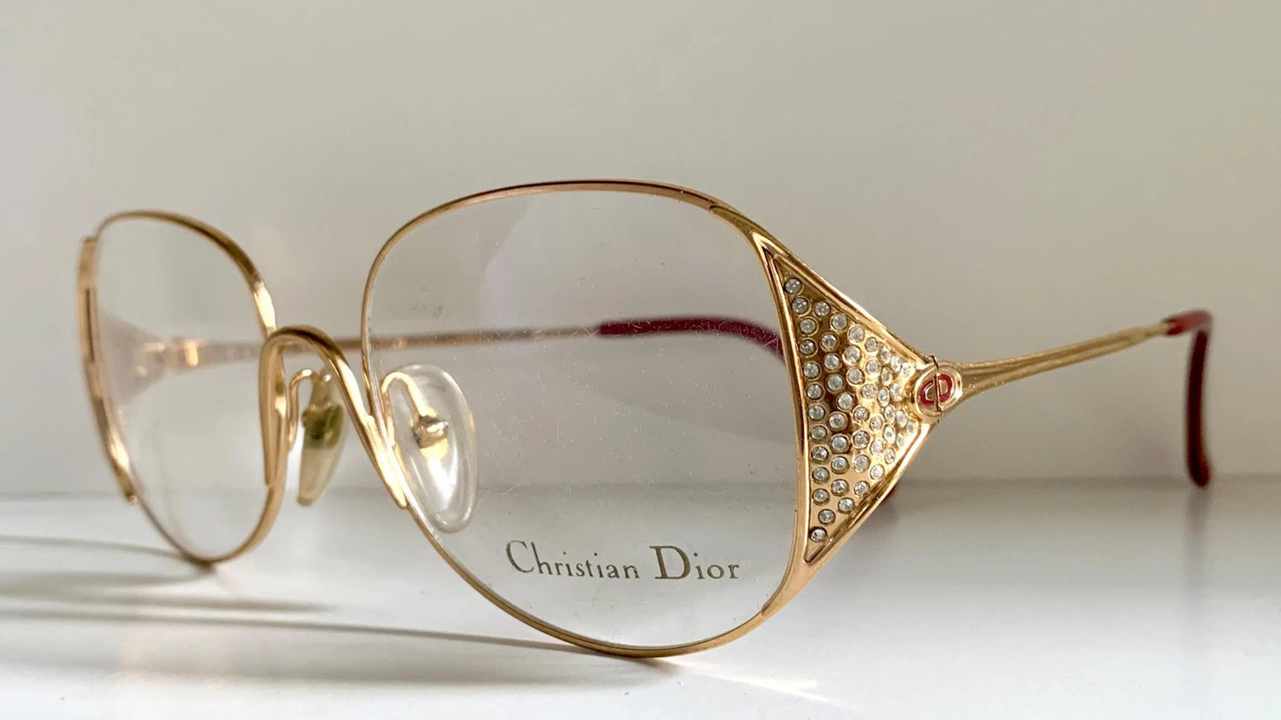 Christian Dior Vintage glasses - 2362 strass golden metal frames