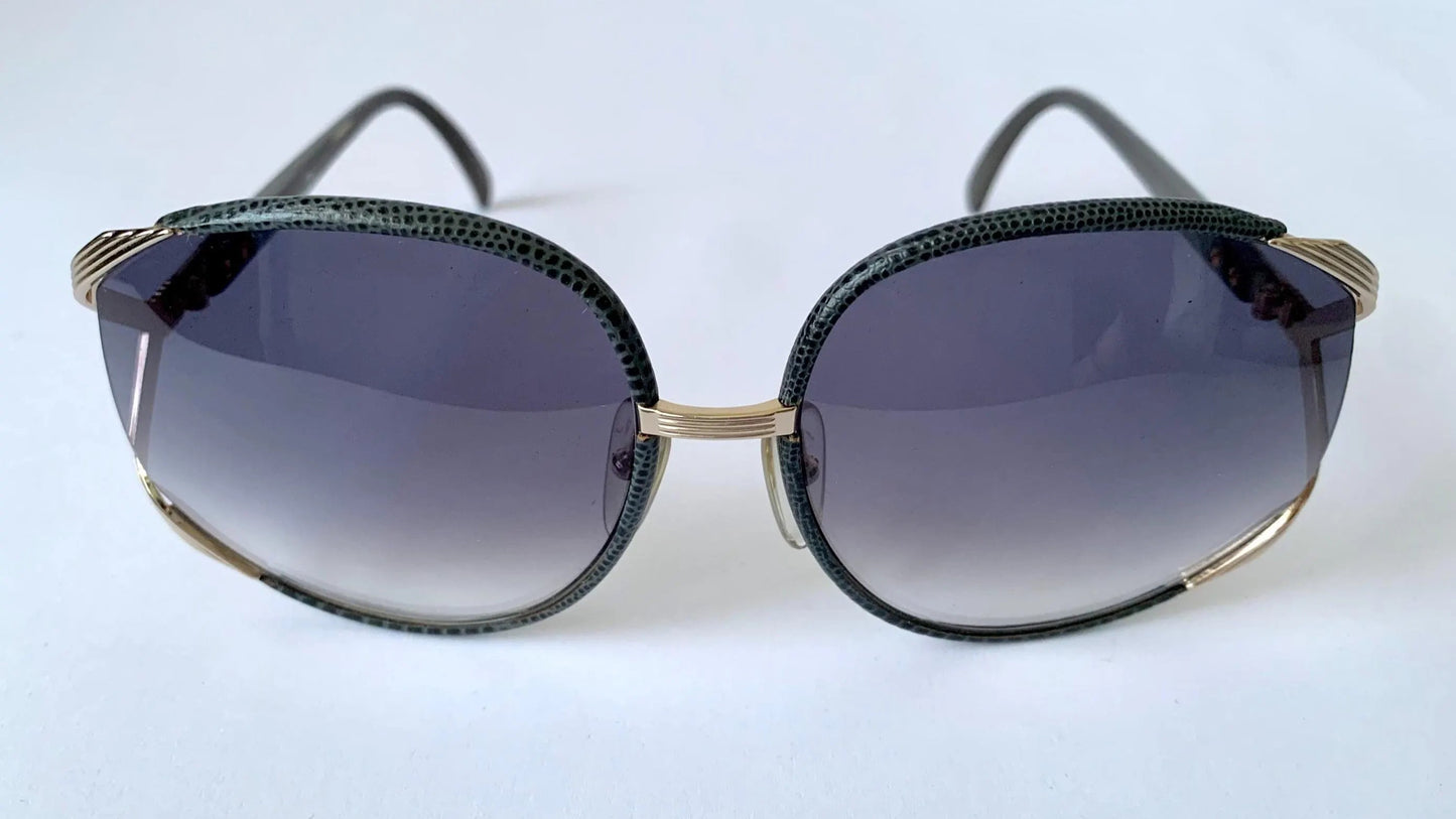 Christian Dior leather XXL vintage sunglasses - 2250 leather frames