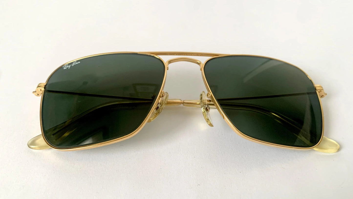 Ray Ban B&L USA vintage sunglasses - Caravan 52 Gold 80s frames