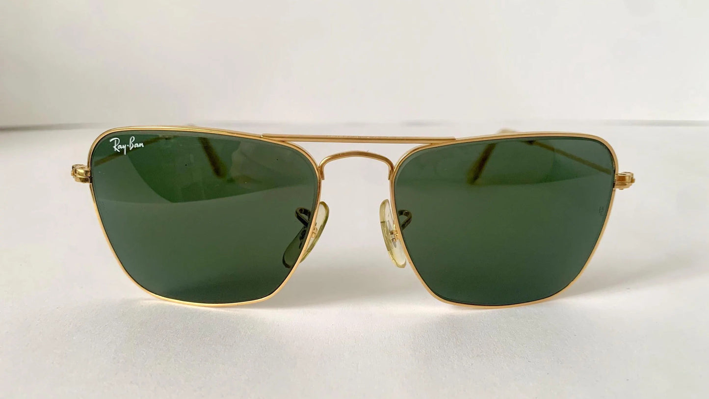 Ray Ban B&L USA vintage sunglasses - Caravan 52 Gold 80s frames