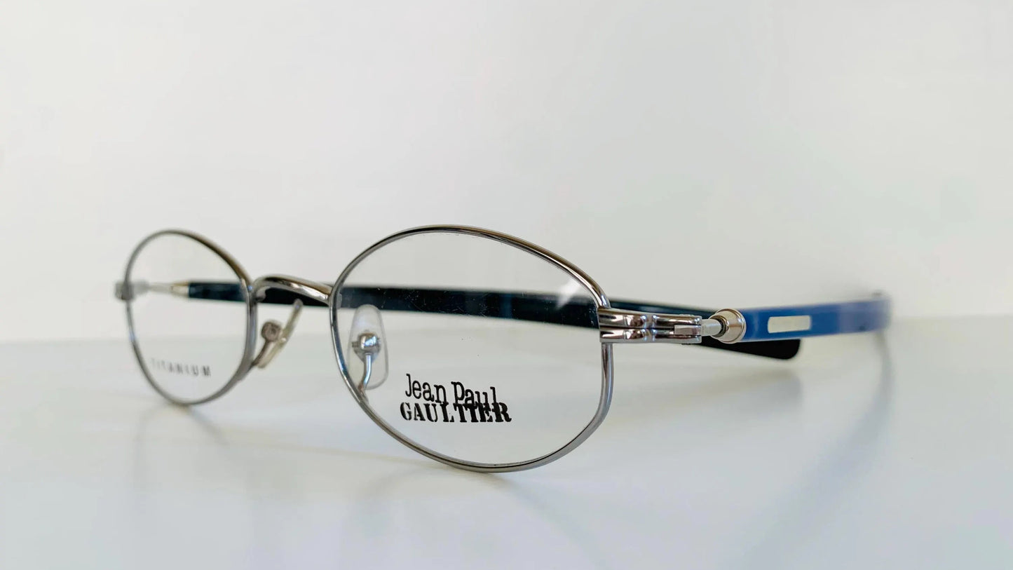 Jean Paul Gaultier 90s vintage glasses - Titanium frame / reversible blue and black temples