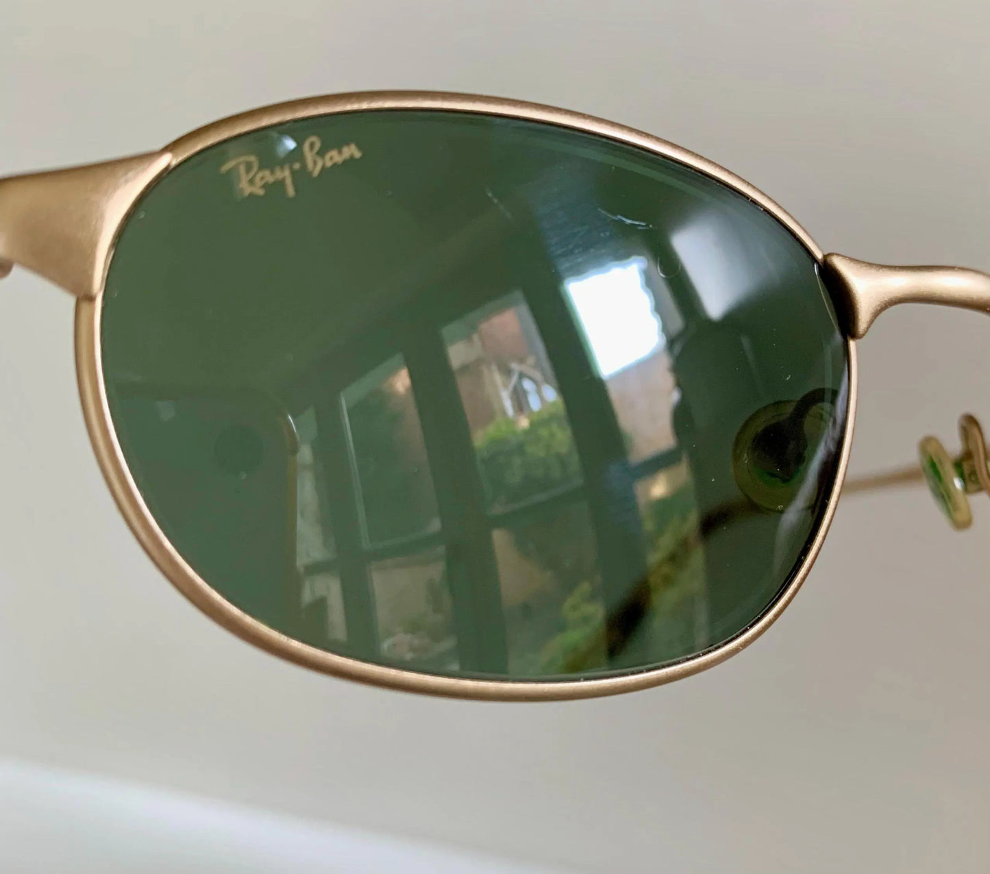 Ray Ban B&L USA vintage sunglasses - W2842 Highstreet Metal Square brushed gold oval frames