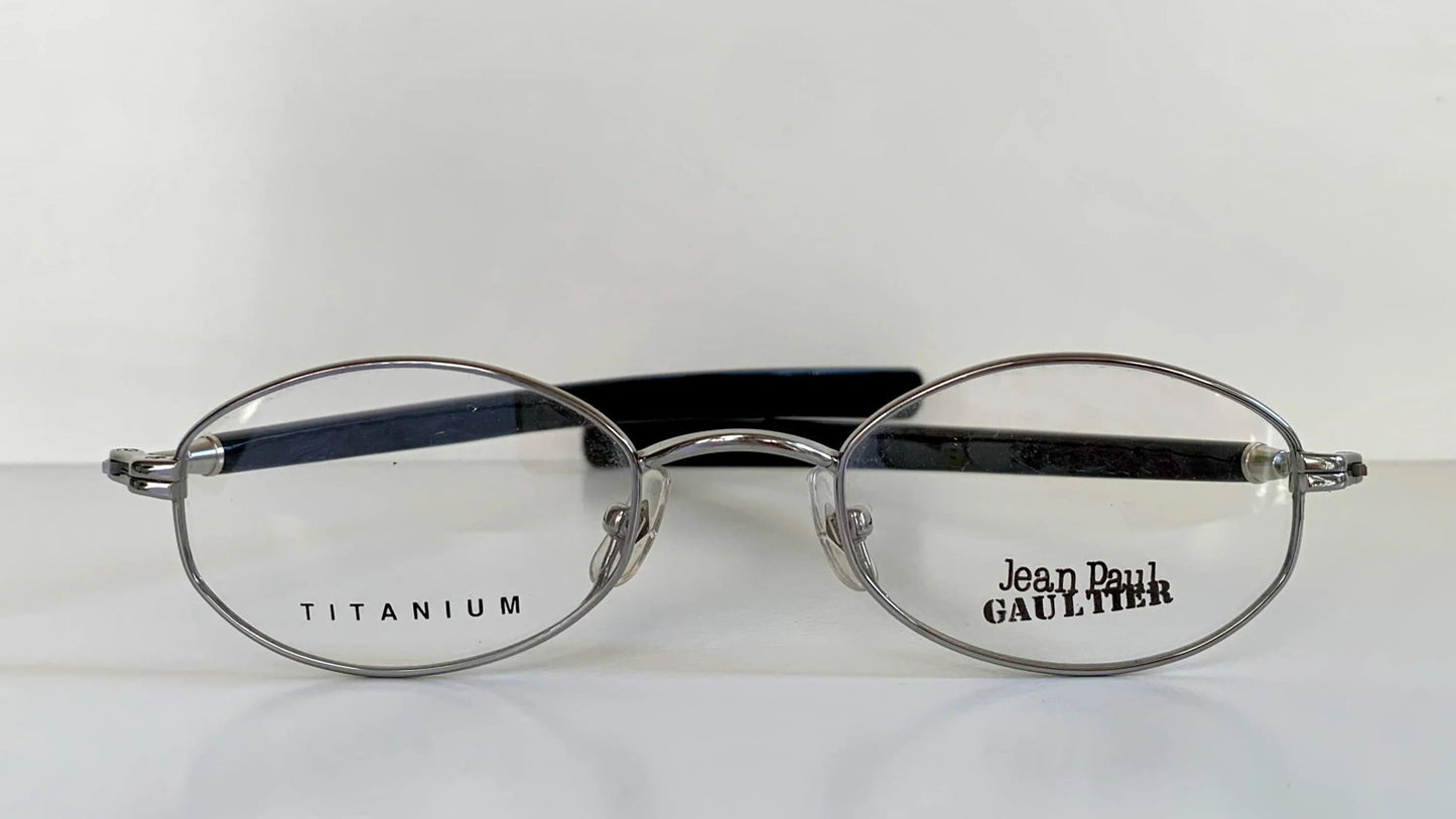 Jean Paul Gaultier 90s vintage glasses - Titanium frame / reversible blue and black temples