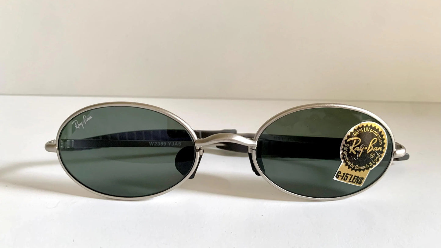 Ray Ban B&L USA NOS vintage sunglasses - W2389 Orbs silver matte frame