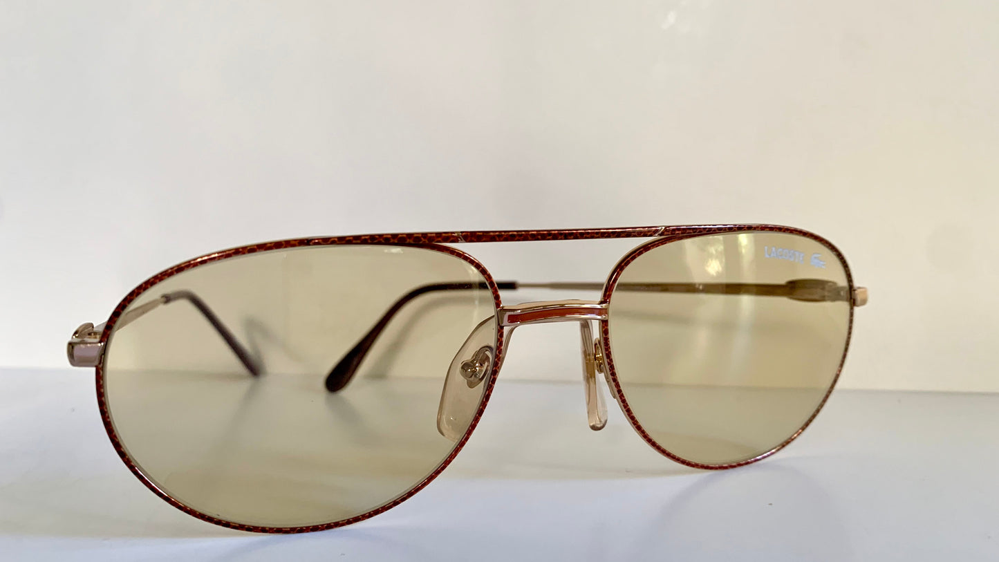 Lacoste 80s vintage sunglasses - gold and red frame