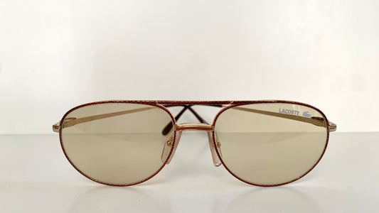 Lacoste 80s vintage sunglasses - gold and red frame