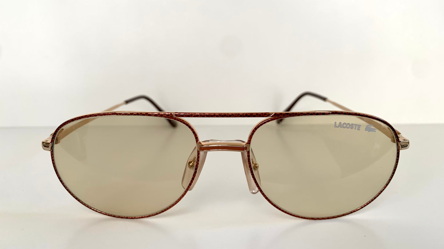 Lacoste 80s vintage sunglasses - gold and red frame