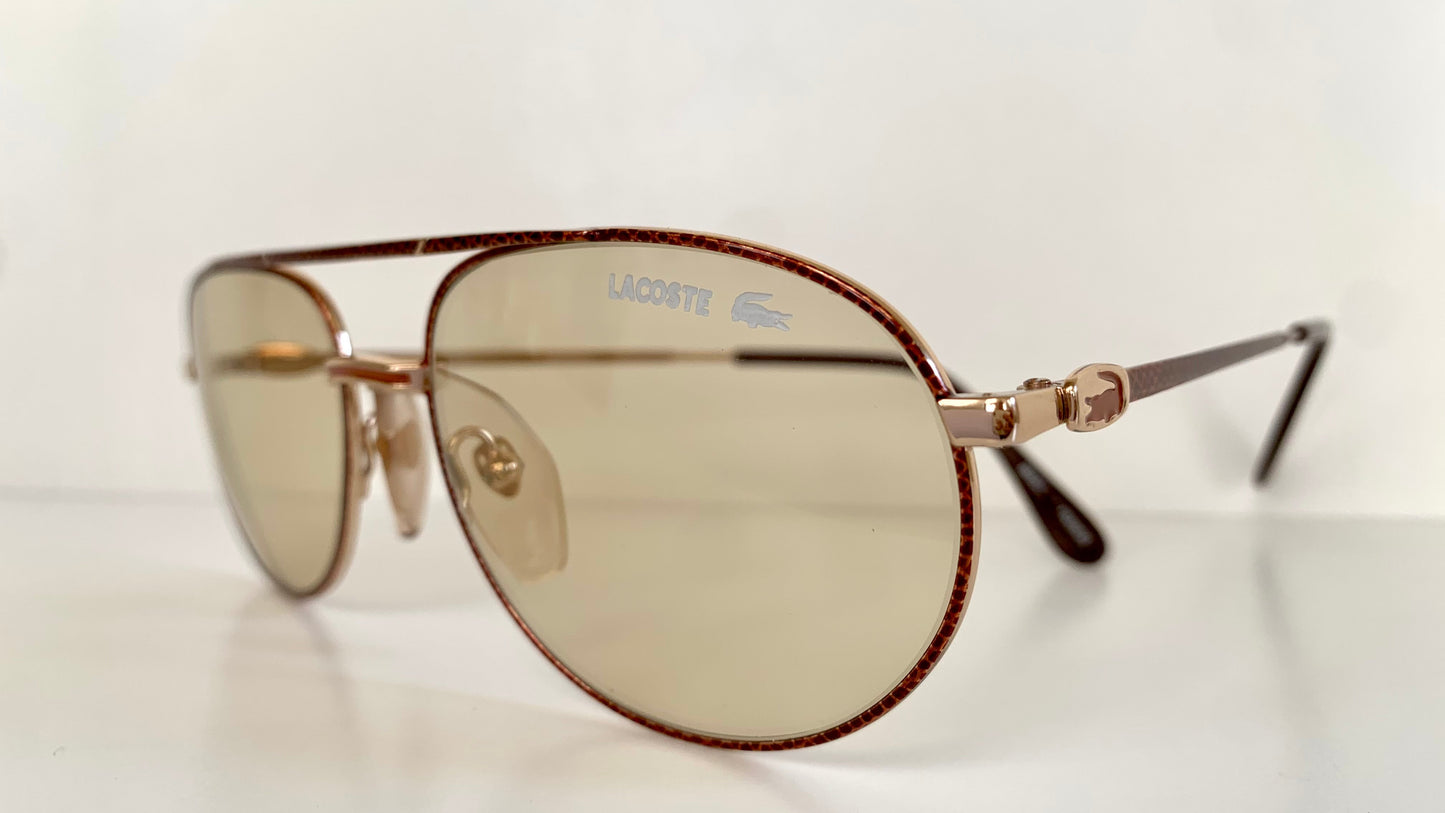 Lacoste 80s vintage sunglasses - gold and red frame