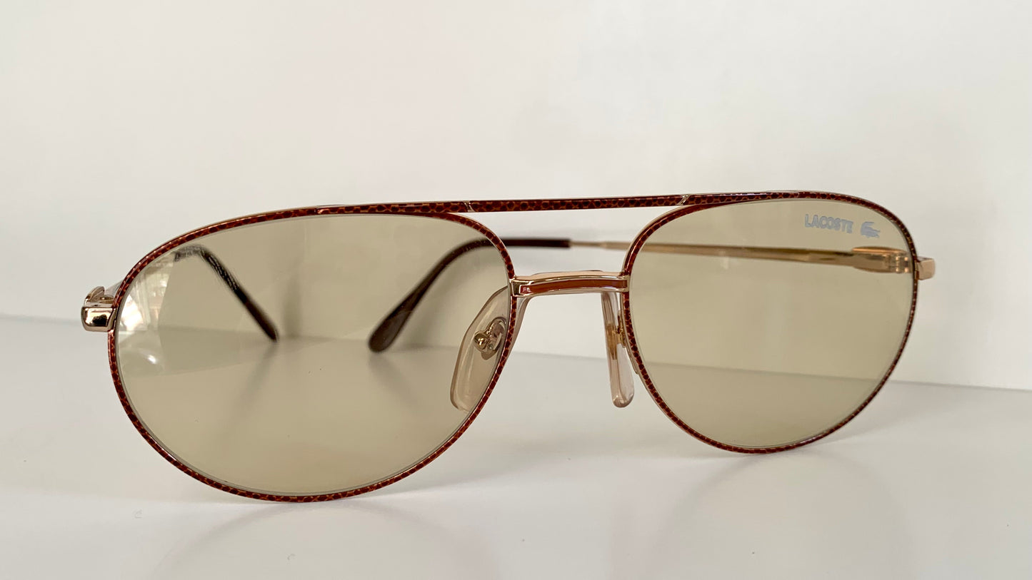 Lacoste 80s vintage sunglasses - gold and red frame