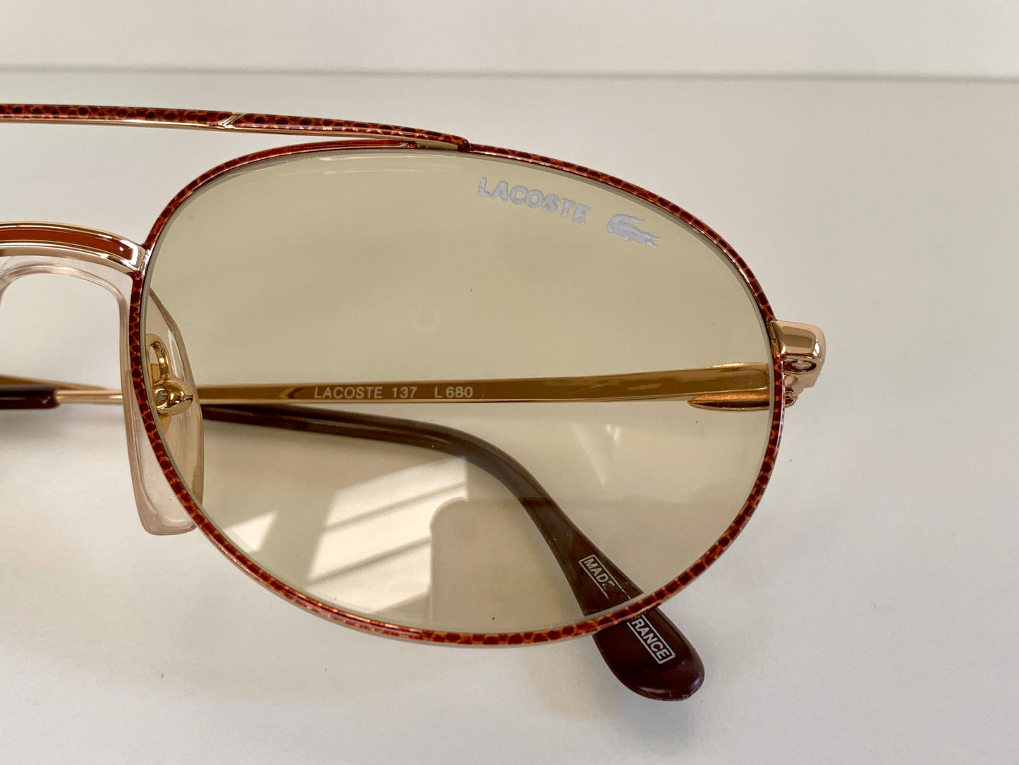 Lacoste 80s vintage sunglasses - gold and red frame