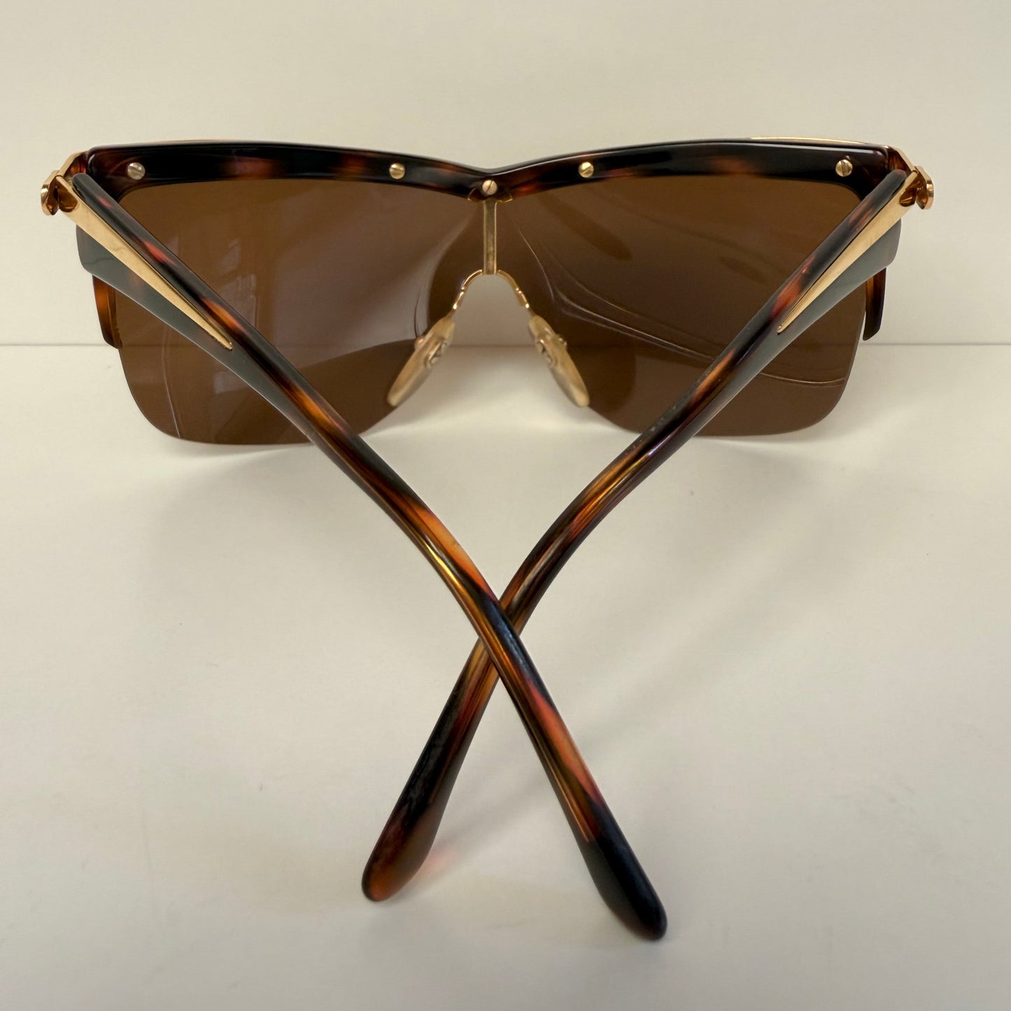 Valentino 90s vintage sunglasses - mask style gold and carey frames