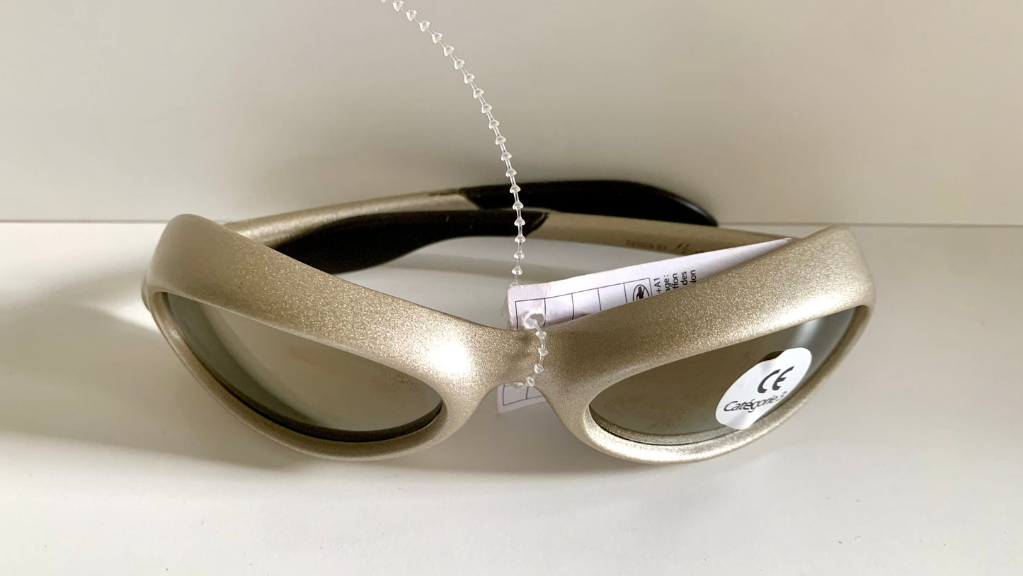 Vuarnet Extreme silver sunglasses with reflective lenses on a white background