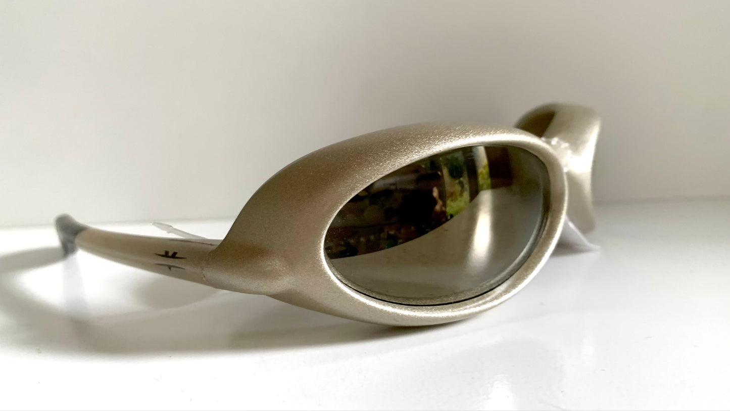 Vuarnet Extreme silver sunglasses with reflective lenses on a white background