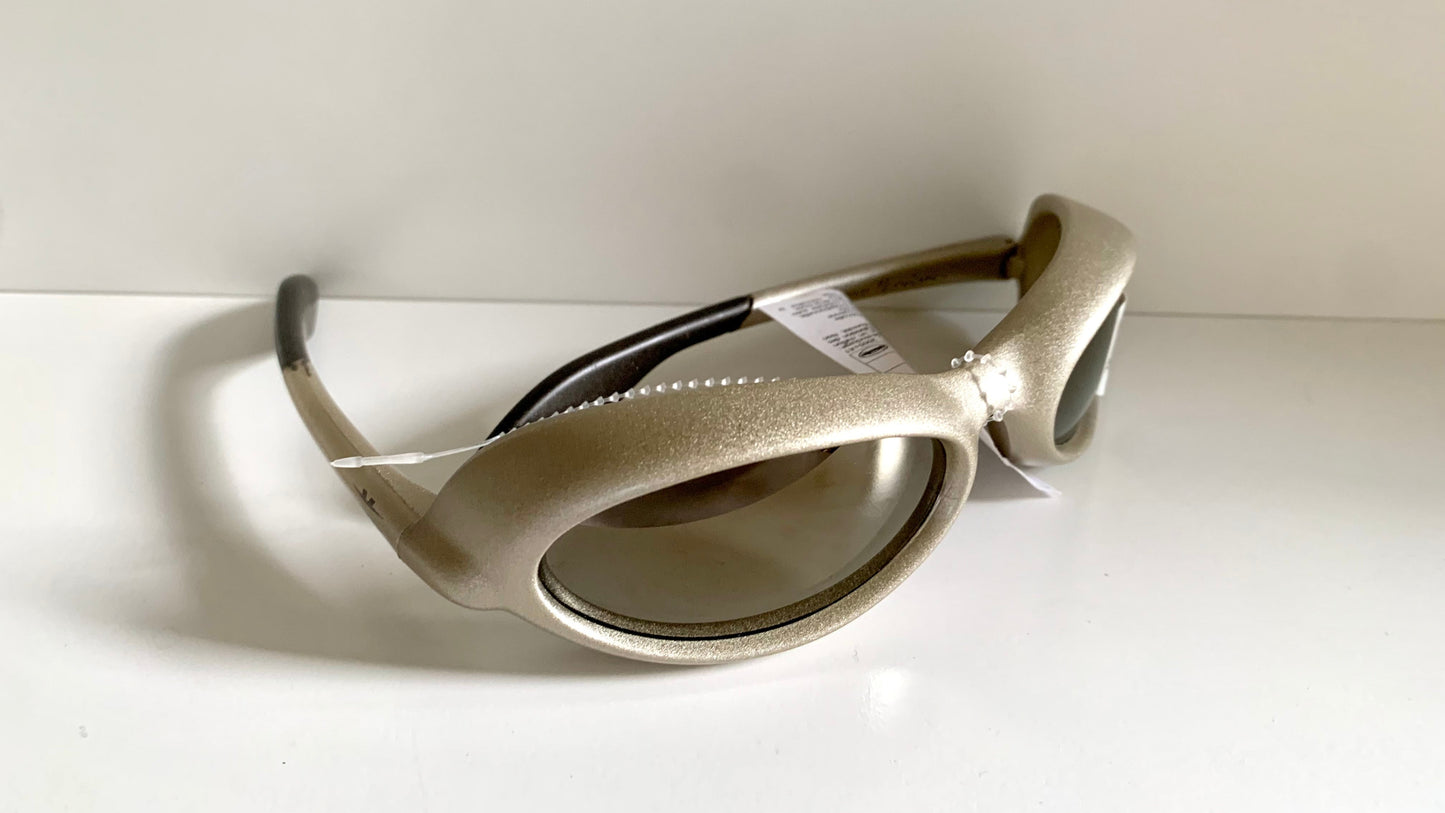 Vuarnet Extreme silver sunglasses with reflective lenses on a white background