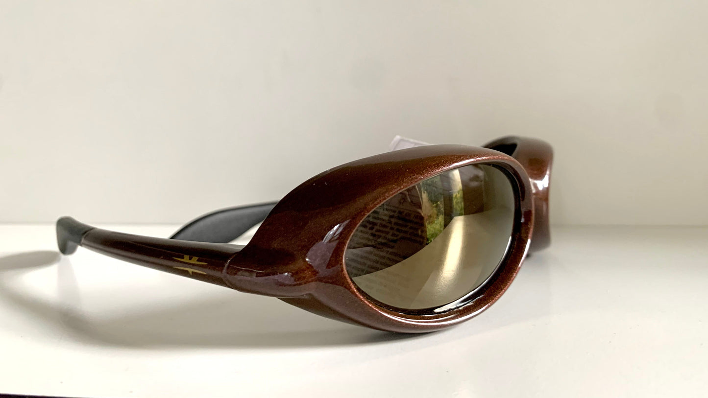 Vintage Vuarnet Extreme HERMIDAS 00s sunglasses - wrap mirrored frames made in France
