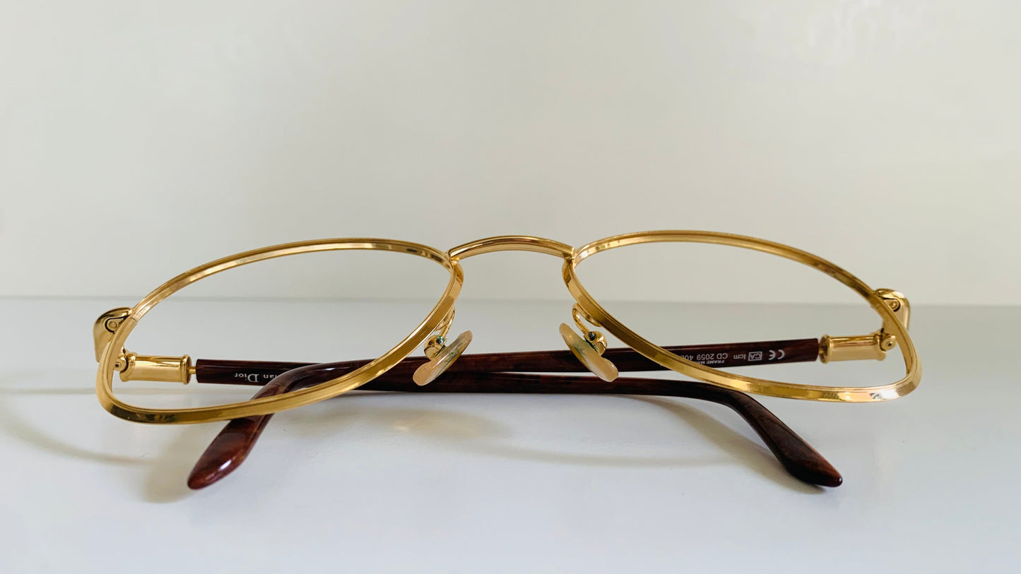 Christian Dior Vintage glasses - 2059 golden and brown frames