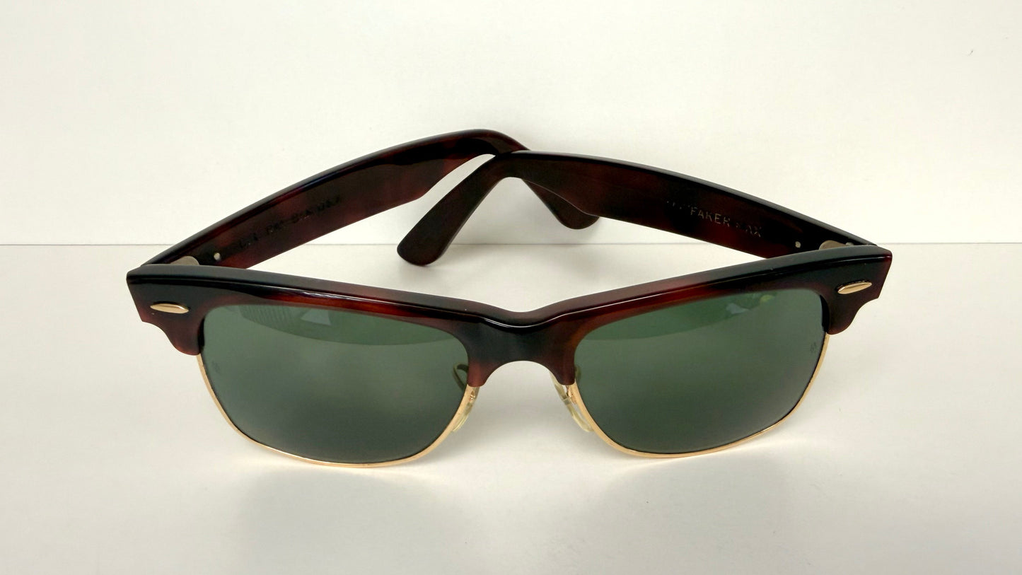 Ray Ban B&L USA vintage sunglasses - Wayfarer Max W1270 brown and gold frame