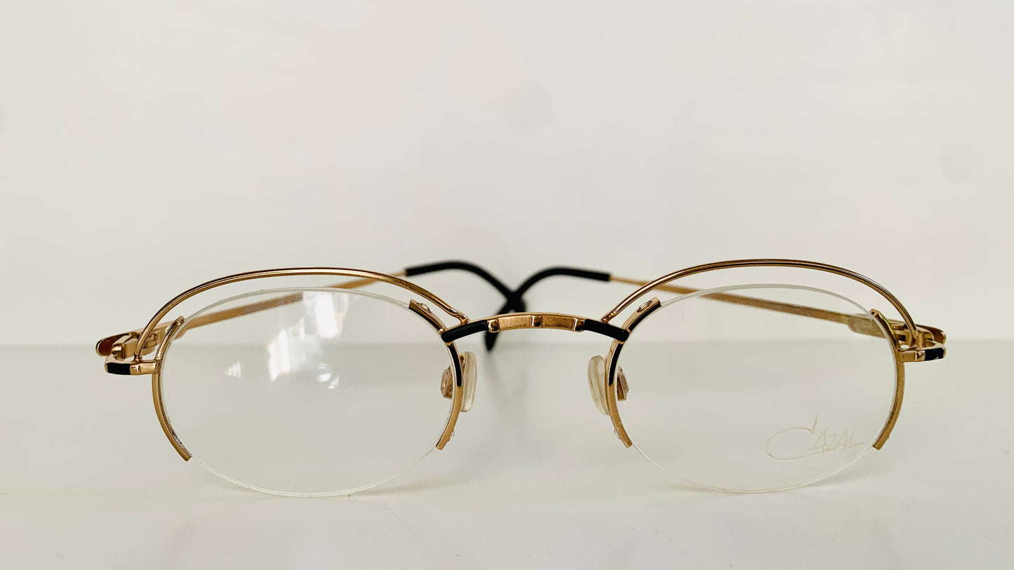 Cazal 80s glasses - vintage gold and black metal frame made Germany