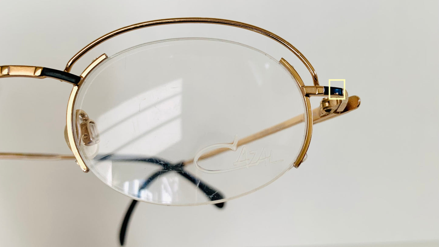 Cazal 80s glasses - vintage gold and black metal frame made Germany