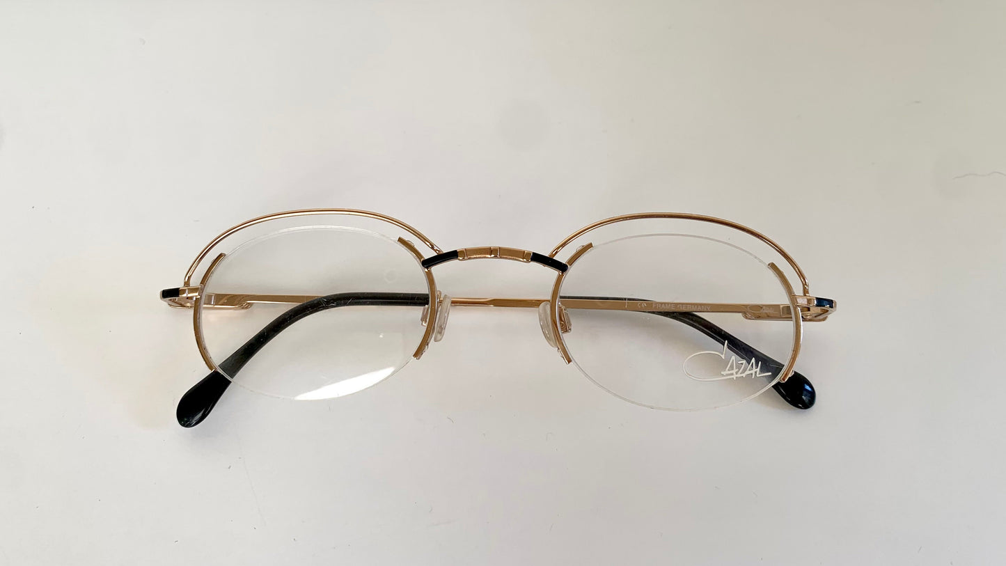 Cazal 80s glasses - vintage gold and black metal frame made Germany