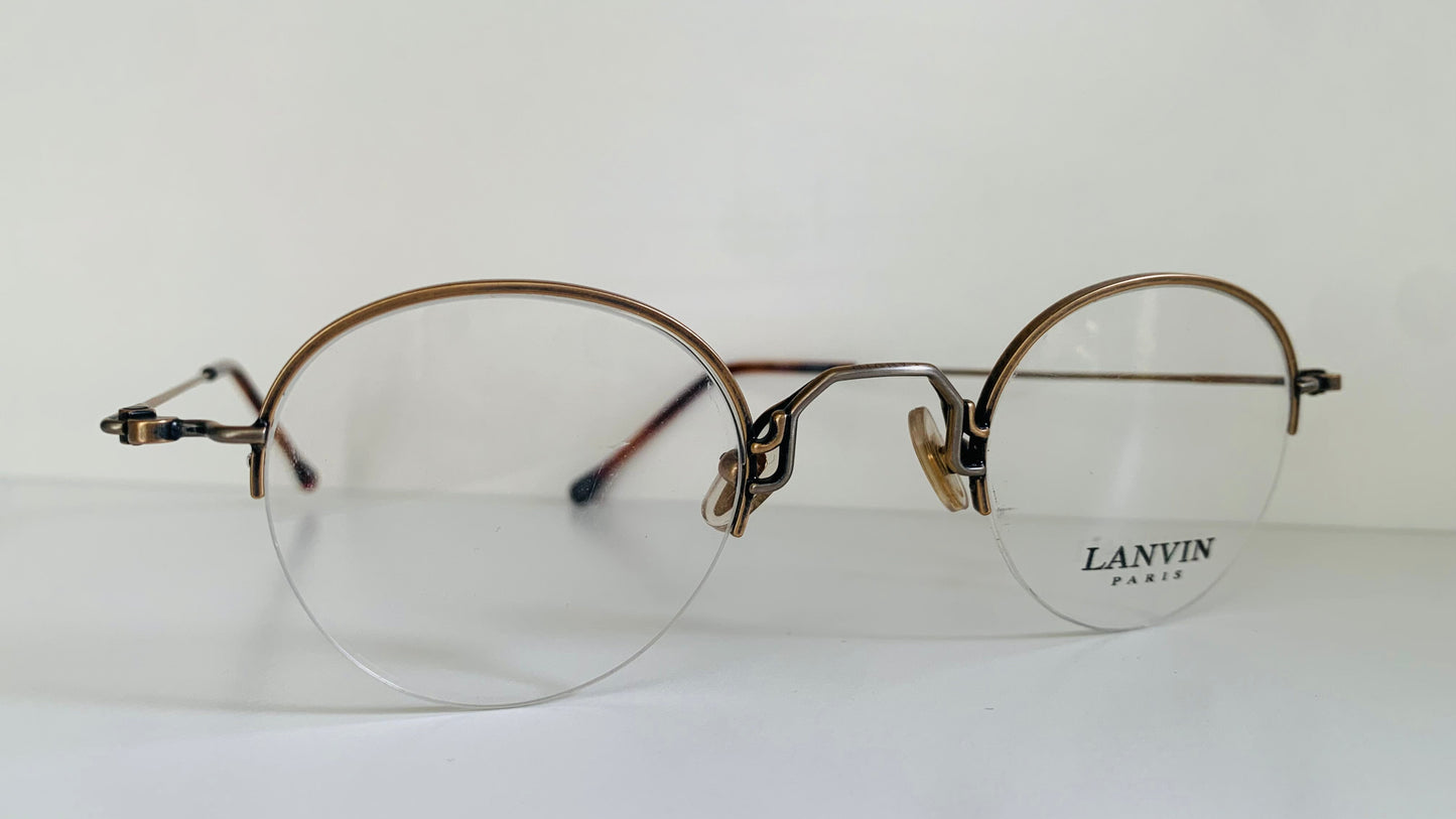 Lanvin 80s vintage glasses - brushed gold rimless frame