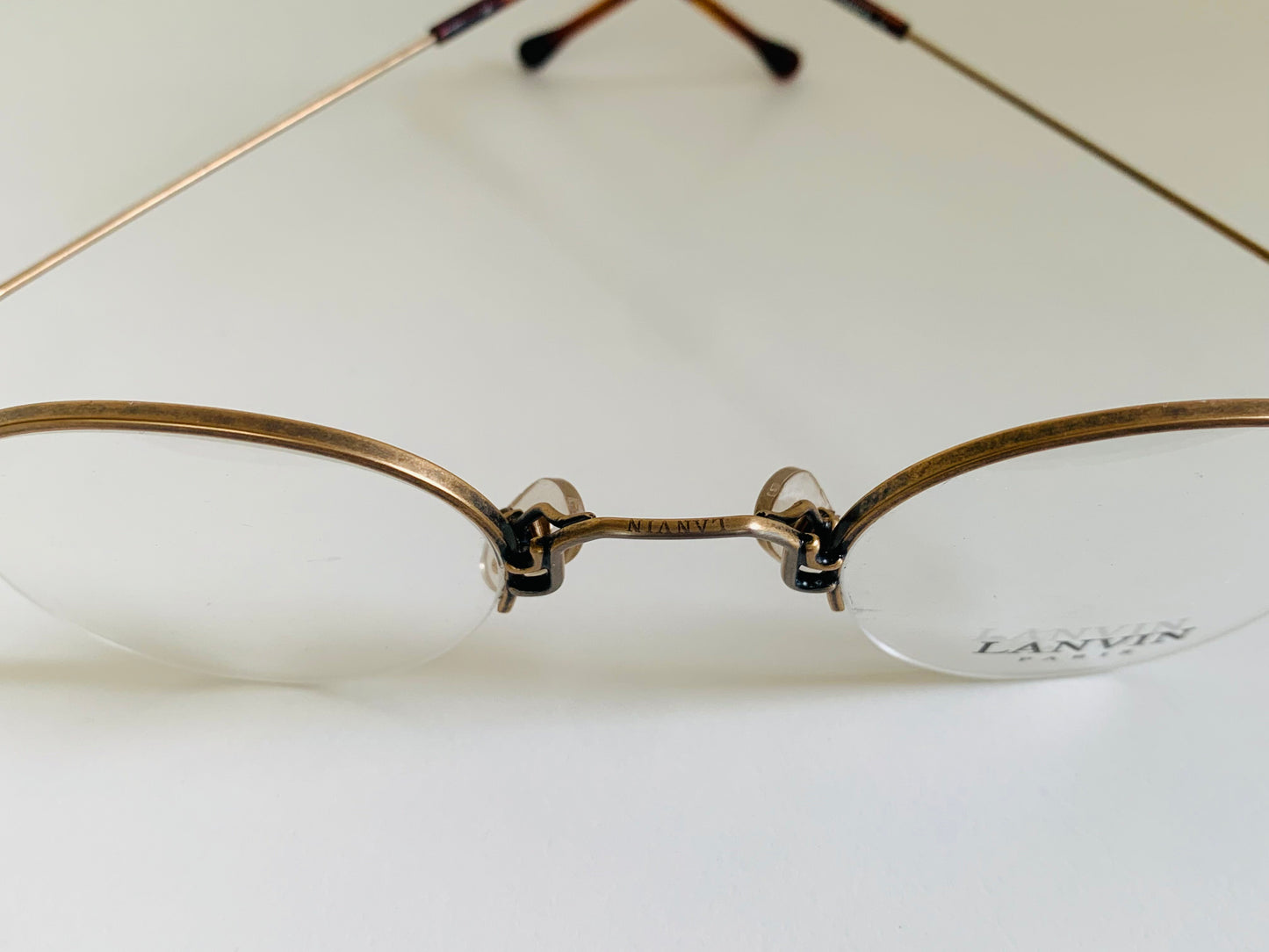 Lanvin 80s vintage glasses - brushed gold rimless frame