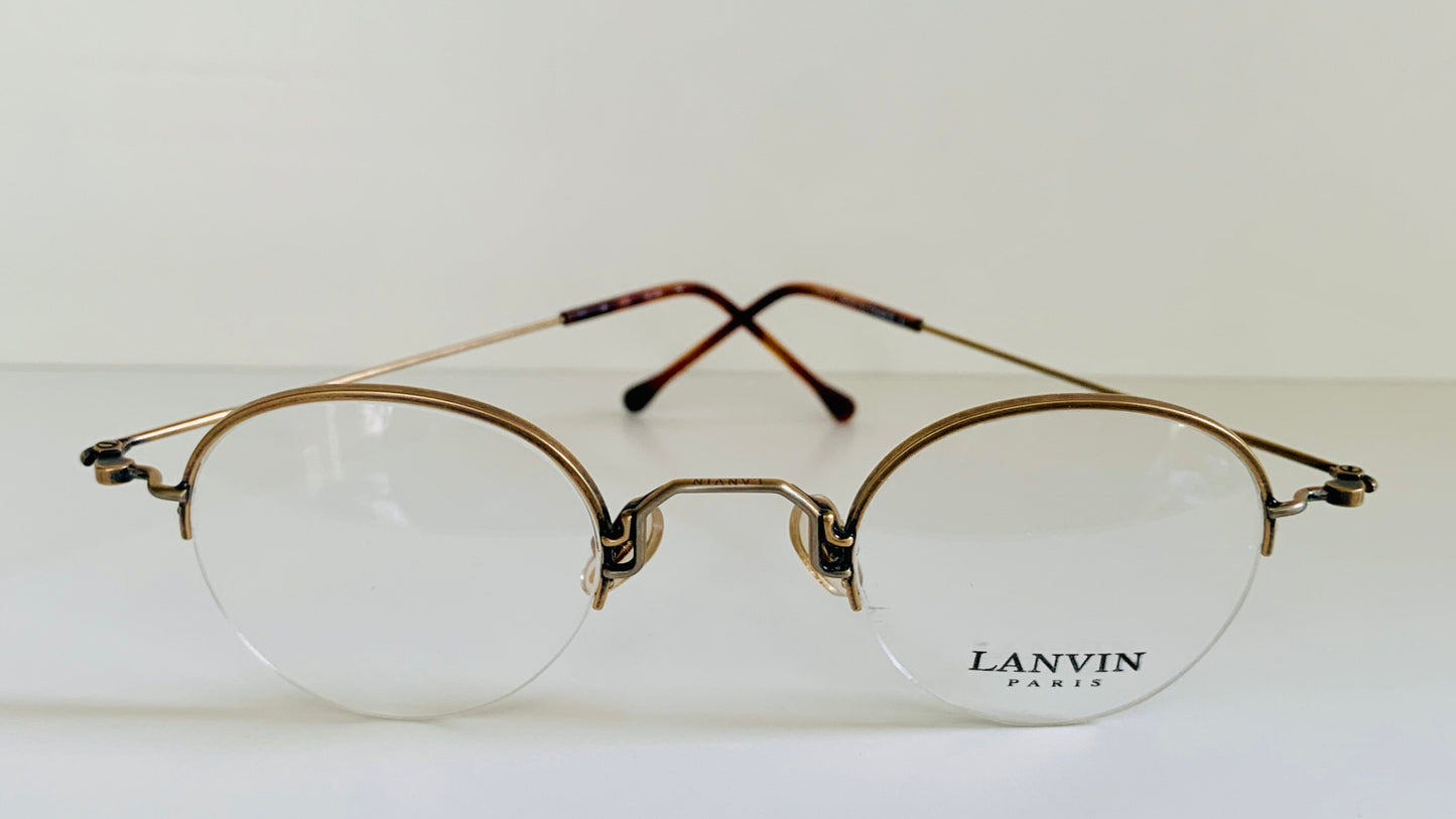 Lanvin 80s vintage glasses - brushed gold rimless frame