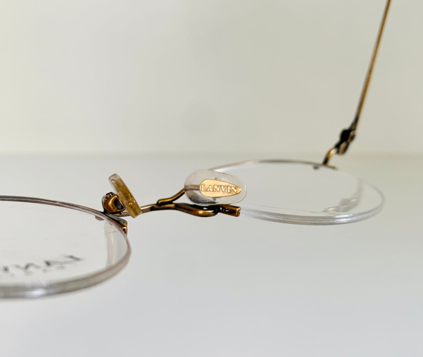 Lanvin 80s vintage glasses - brushed gold rimless frame