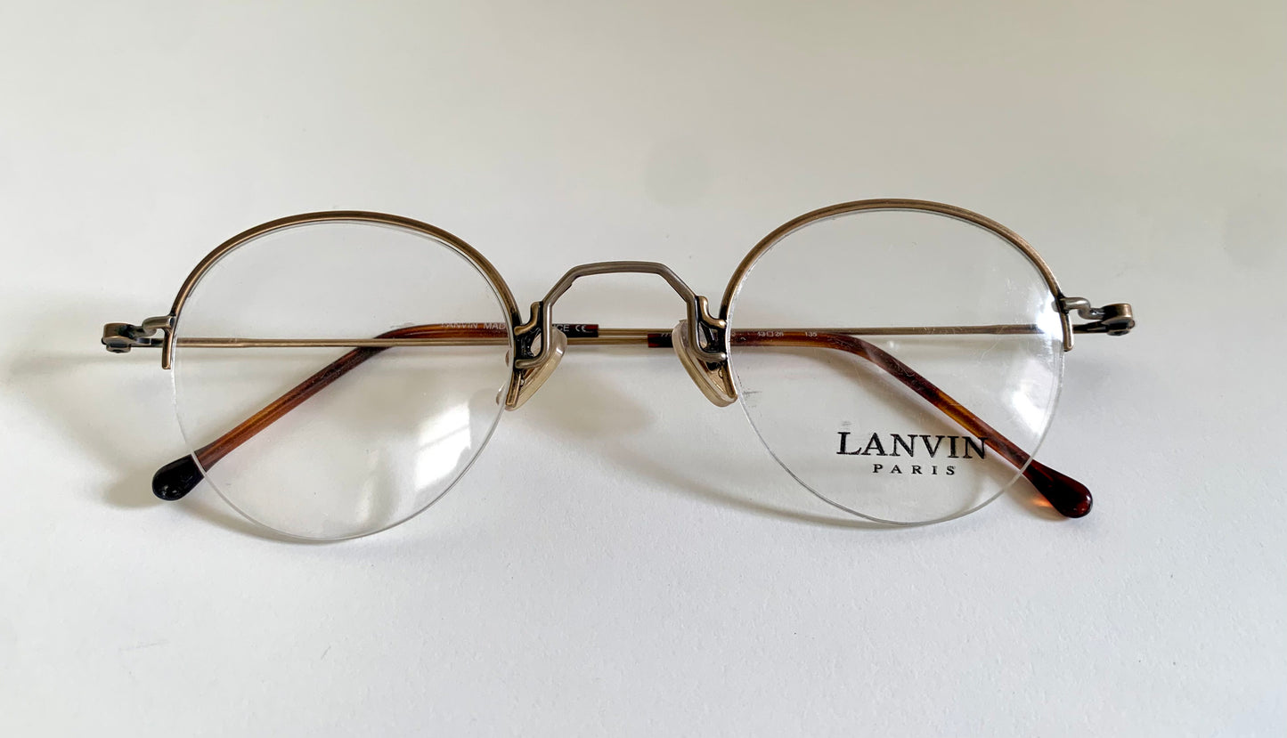 Lanvin 80s vintage glasses - brushed gold rimless frame