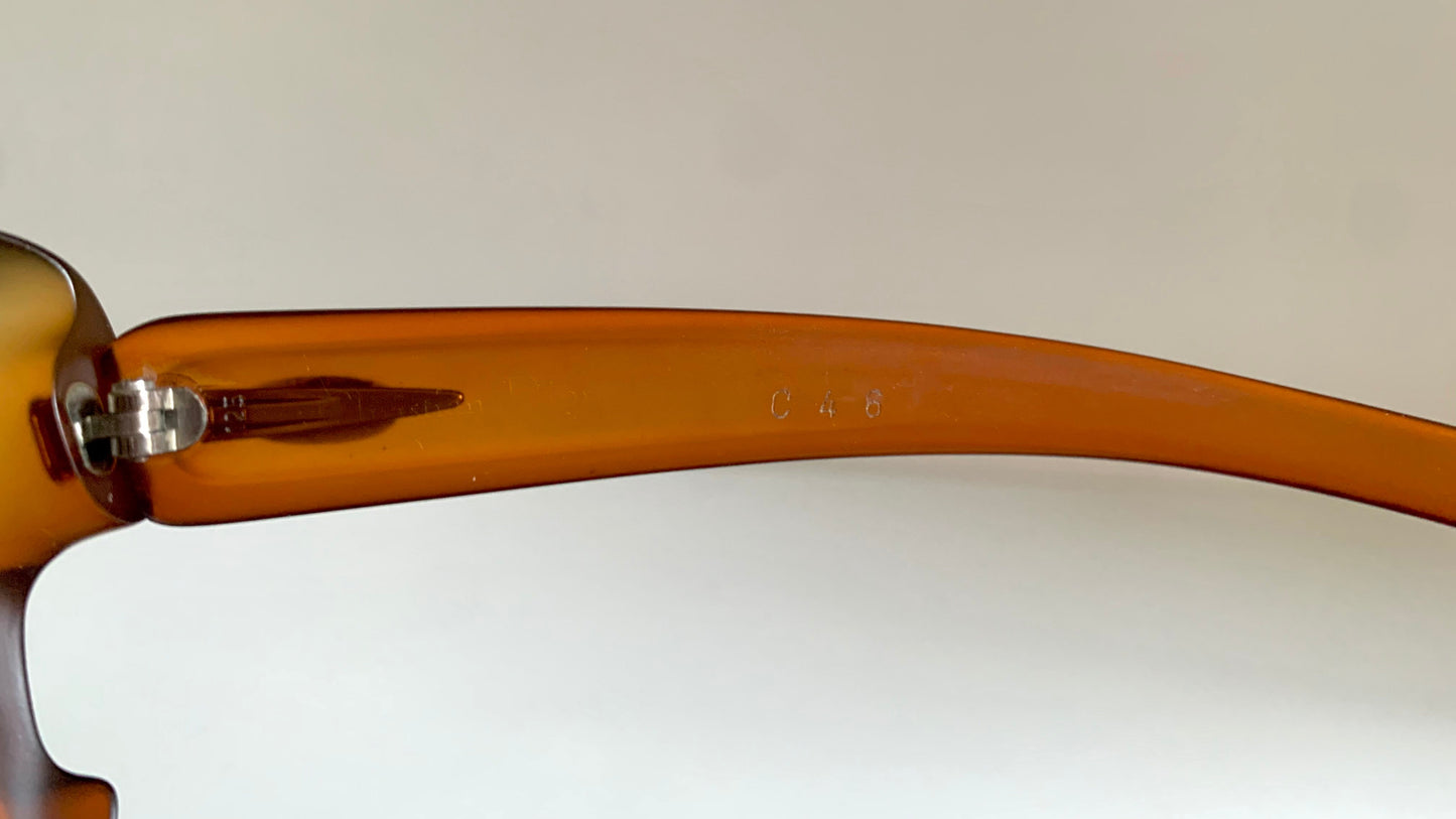 Christian Dior 70s vintage sunglasses - XXL square orange and yellow frame