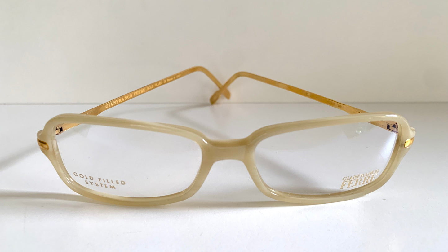 Vintage Gianfranco Ferre 00s frame - white gold filled Y2K eyewear