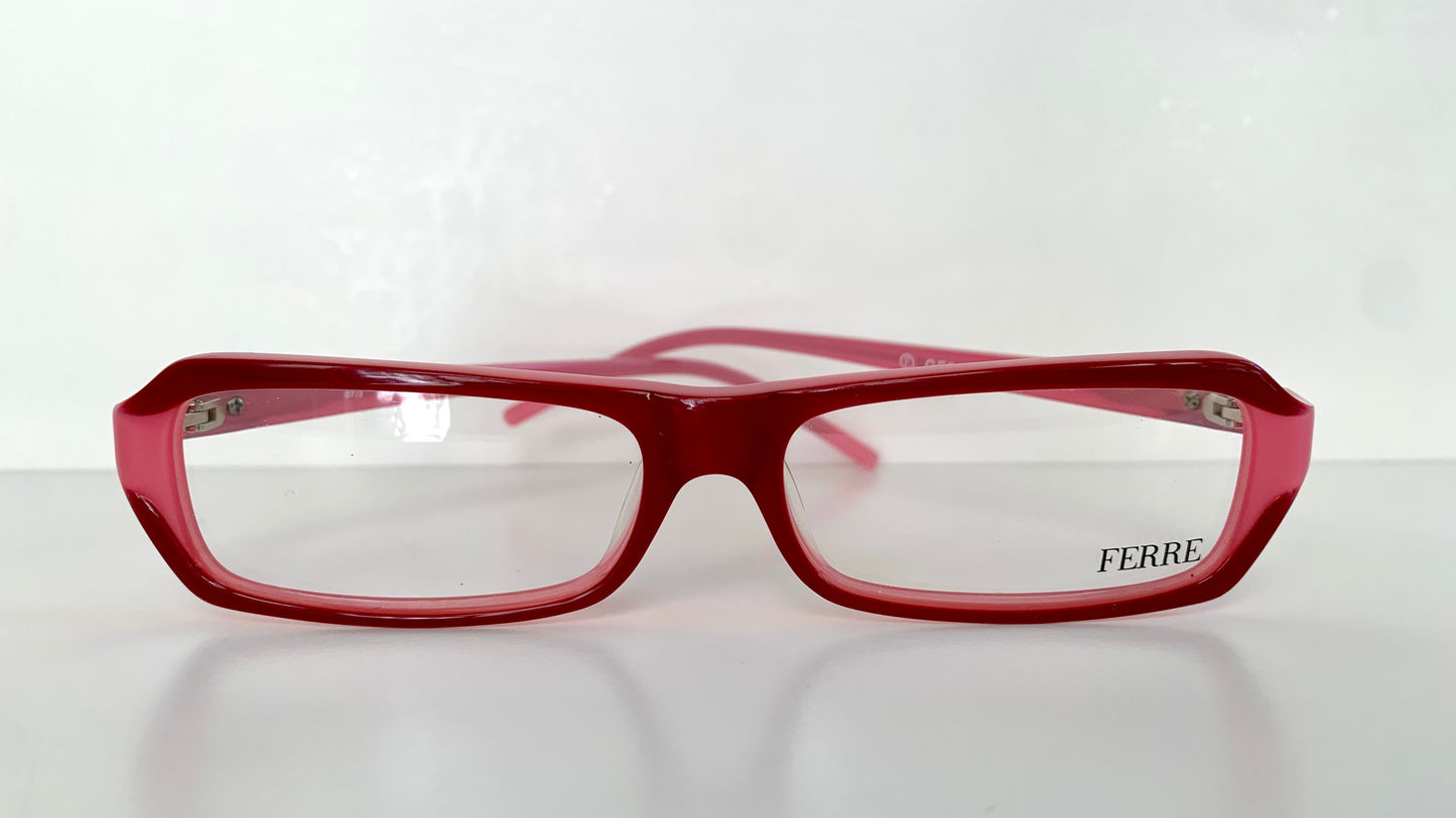 Vintage Ferre 00s frame - pink and red square eyewear