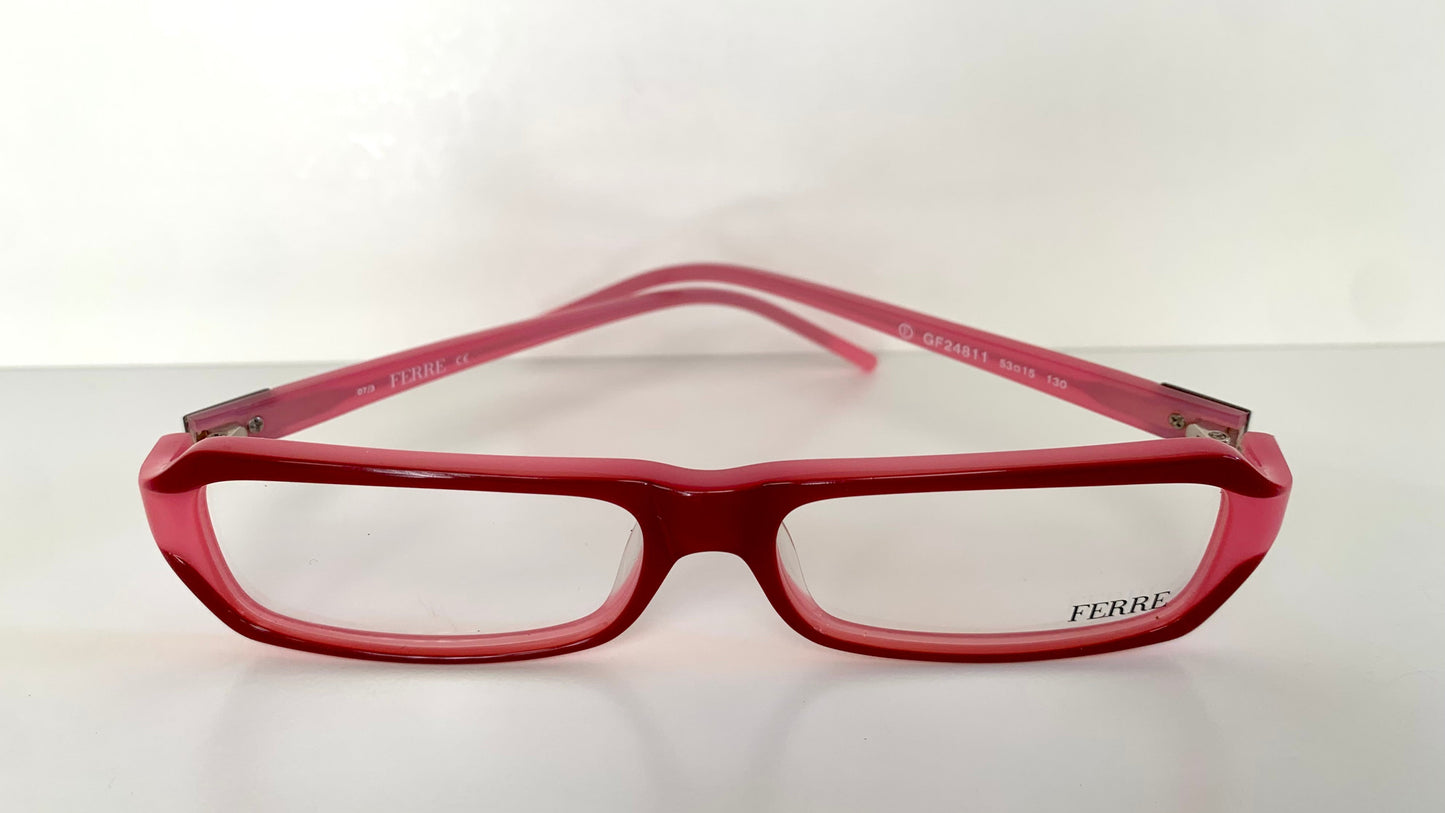 Vintage Ferre 00s frame - pink and red square eyewear