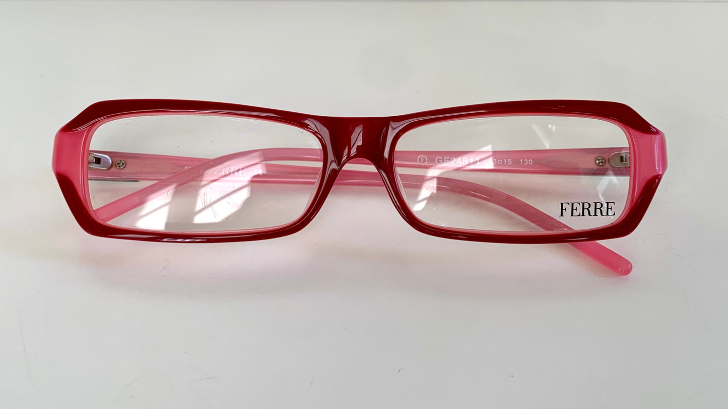 Vintage Ferre 00s frame - pink and red square eyewear