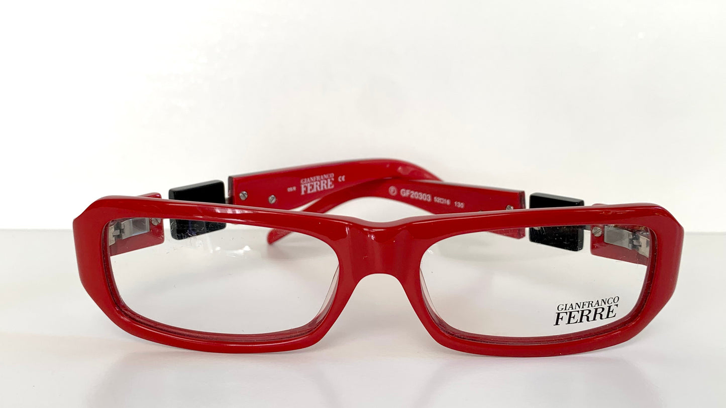 Vintage Gianfranco Ferre 00s frame - red square Y2K